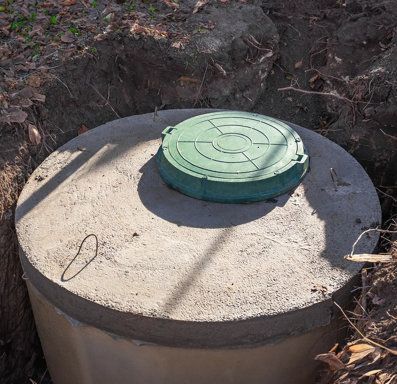 Top of a septic tank.