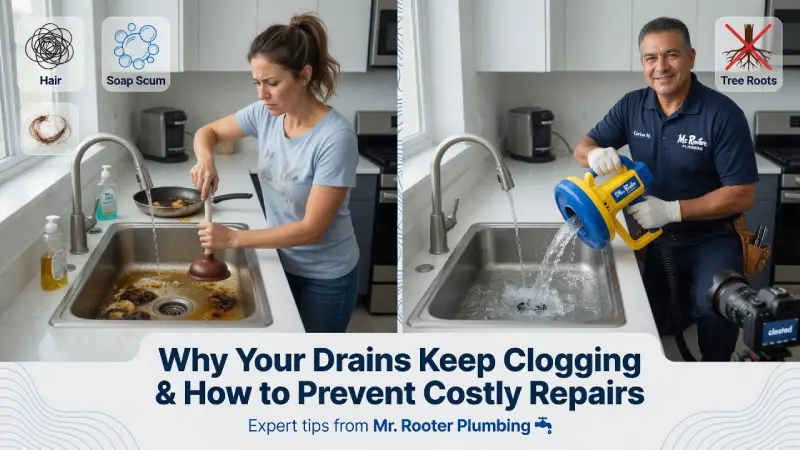 Why Your Drains Keep Clogging graphic.
