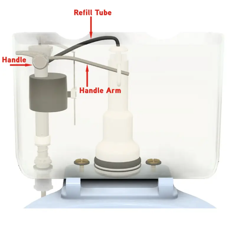 Toilet tank - front view.